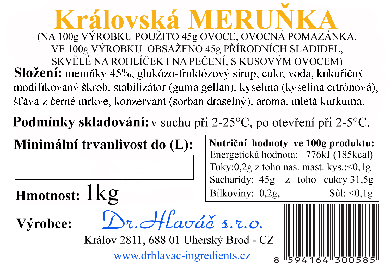 Dr.Hlaváč - Královská MERUŇKA 1kg